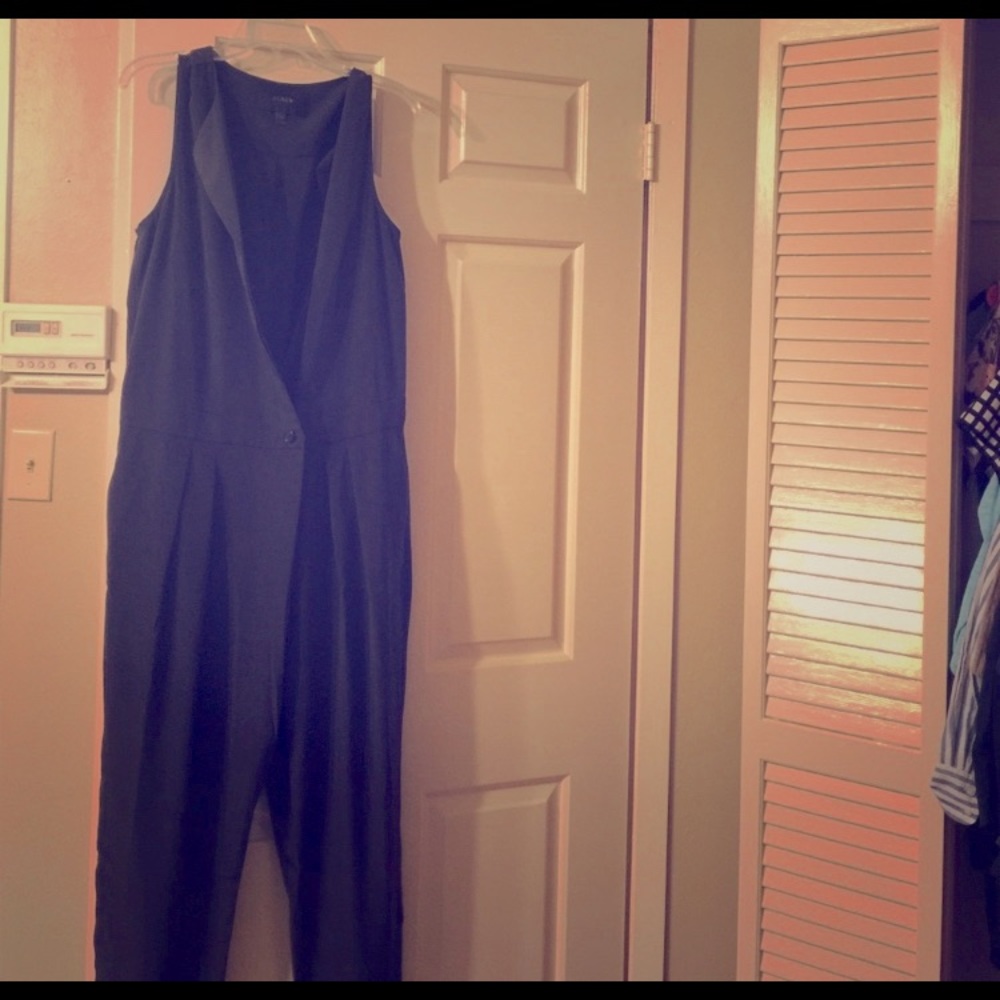 Jcrew olive green silky jumpsuit